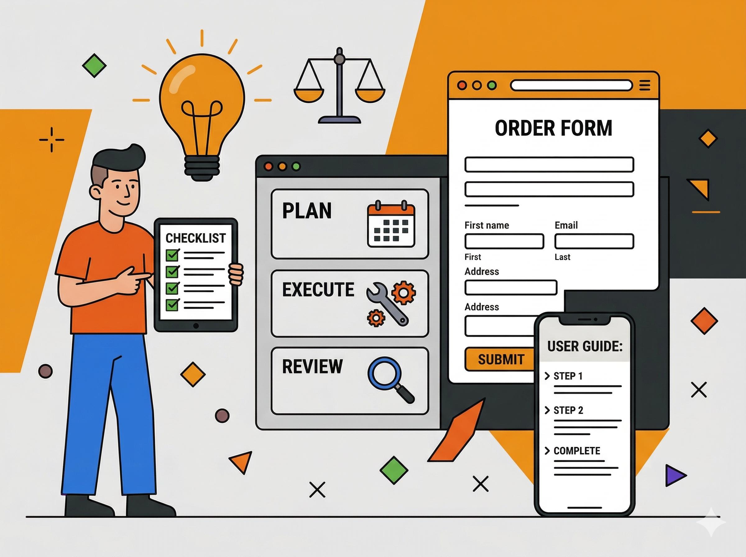 Иллюстрация: план, выполнение и проверка — подход к проекту